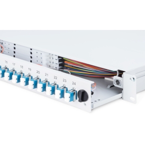 DIGITUS LWL Spleißbox 1HE bestückt 24x LC DX OS2 grau