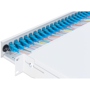 DIGITUS LWL Spleißbox 1HE bestückt 24x LC DX OS2 grau
