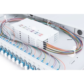 DIGITUS LWL Spleißbox 1HE bestückt 24x LC DX OS2 grau