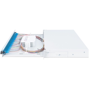 DIGITUS LWL Spleißbox 1HE bestückt 24x LC DX OS2 grau