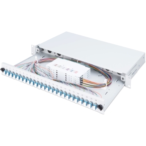 DIGITUS LWL Spleißbox 1HE bestückt 24x LC DX OS2 grau