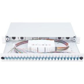 DIGITUS LWL Spleißbox 1HE bestückt 24x LC DX OS2 grau
