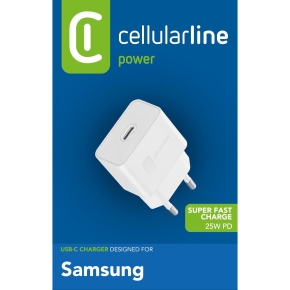 Cellularline USB Typ-C Super Fast Travel Charger 25W White
