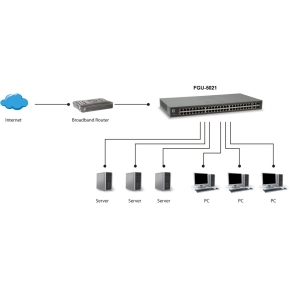 Switch 50x FE FGU-5021 2xGSFP 19