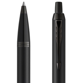 PARKER Kugelschreiber IM Achromatic Rings Black PVD M Blau Geschenkbox