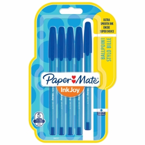 PAPER MATE Kugelschreiber InkJoy 100 Kappe 5er blau M 1.0mm Blister