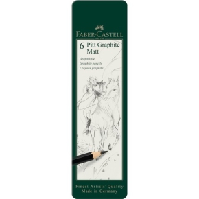 FABER-CASTELL Bleistift Pitt Graphite Matt 6er Etui