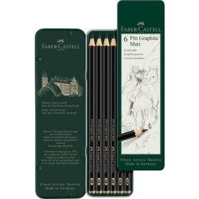 FABER-CASTELL Bleistift Pitt Graphite Matt 6er Etui