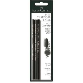 FABER-CASTELL Kohlestift Pitt fettfrei schwarz 3 in BK