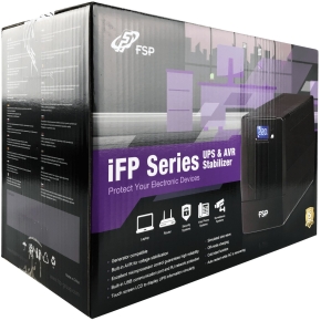 FSP iFP600 Line-interactive UPS 600VA,360W,SCHUKO*2,12V/7AH*1,LCD VERSION ,230V