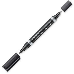 STAEDTLER Zweispitzmarker Lumocolor perm schwarz 10 Stück