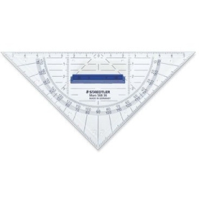 STAEDTLER Geodreieck 16cm P.styrol m.Griff tr