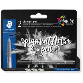 STAEDTLER MultiInk Pigment Arts intensiv pen schwarz 2er-Set retail