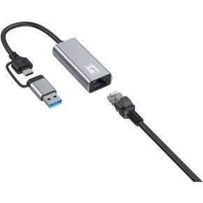 Adapter USB-C + USB-A -> RJ45 10/100/1000/2500 gr