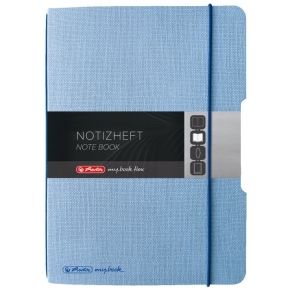Herlitz Notizheft flex A6 40 Bl. Leinenoptik FSC Mix hellbl.