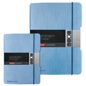 Herlitz Notizheft flex A6 40 Bl. Leinenoptik FSC Mix hellbl.