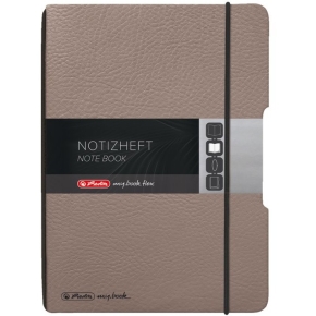 Herlitz Notizheft flex A6 40 Bl. Lederoptik FSC Mix taupe