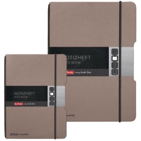 Herlitz Notizheft flex A6 40 Bl. Lederoptik FSC Mix taupe
