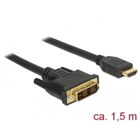 DELOCK Kabel DVI 18+1 Stecker > HDMI-A Stecker 1.5 m schwarz