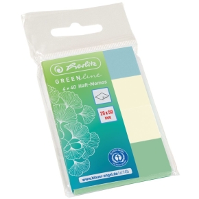 Herlitz PostIt s 20x50mm 4x40Bl. GREENline farblich sortier