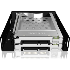 Wechselrahmen. 2xSATA 2.5 zu 2xSATA Host. trägerlos. für 3.5 Schacht ICY BOX