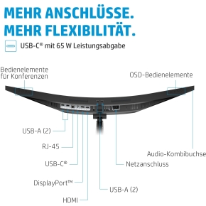 86,4cm/34 (3440x1440) HP E34m G4 USB 3.2 Hub 21:9 HDMI DP LS Wide Quad HD 5 ms black