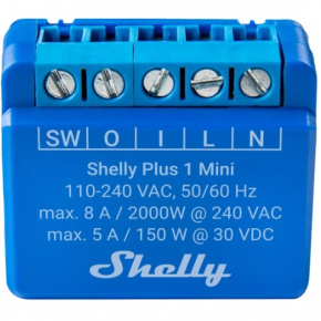 Home Shelly Relais Plus 1 Mini WLAN BT max. 8A 1 Kanal Unterputz