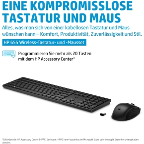 HP 655 Tastatur und Maus Set Combo Wireless black DE QWERTZ