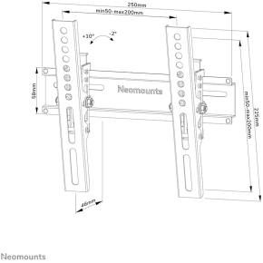 Wandhalterung für 24-55 Bildschirme 25KG Black Neomounts