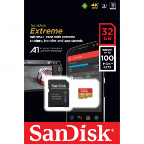 CARD 32GB SanDisk Extreme microSDHC 100MB/s +Adapter