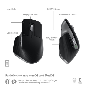 Logitech Master Series MX Master 3S for Mac grau