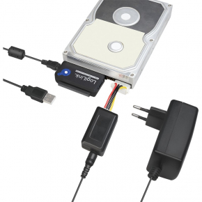 LogiLink USB 2.0 > 2,5 + 3,5 IDE + SATA Adapter Schwarz