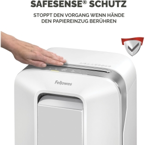 Fellowes Powershred LX201 Aktenvernichter MicroCut 12 Blatt 2x12mm P-5 Weiss