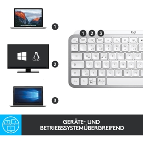 Logitech MX Keys Mini - Tastatur - Hintergrundbeleuchtung Pale Gray