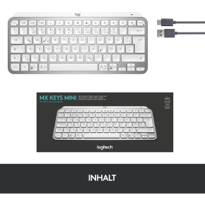 Logitech MX Keys Mini - Tastatur - Hintergrundbeleuchtung Pale Gray
