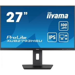 68,6cm/27 (1920x1080) iiyama ProLite XUB2793HSU-B6 16:9 FHD IPS 100Hz 1ms HDMI DP Pivot VESA Speaker Black