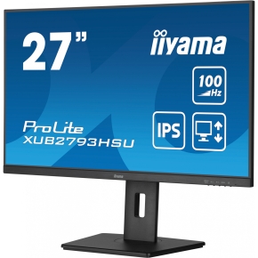 68,6cm/27 (1920x1080) iiyama ProLite XUB2793HSU-B6 16:9 FHD IPS 100Hz 1ms HDMI DP Pivot VESA Speaker Black