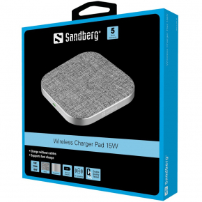 Sandberg 441-23 Wireless Charger Pad 15W Grau