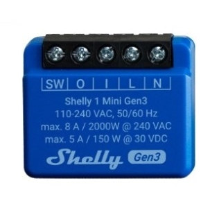 Shelly Relais 1 Mini Gen. 3 WLAN BT max. 8A 1 Kanal Unterputz