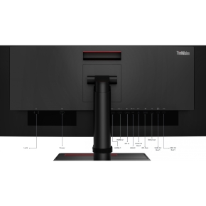 86,7cm/34 (3440x1440) Lenovo ThinkVision P34w-20 21:9 UWQHD IPS Curved 4ms 60Hz HDMI DP USB-C Speaker KVM Black