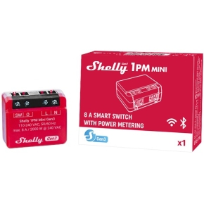 Shelly Relais 1PM Mini Gen. 3 WLAN BT Messfunktion max 8A 1 Kanal Unterputz