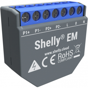 Shelly Relais EM WLAN Stromzähler 2x 120A Ohne Klemmen Messfunktion