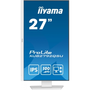 68,5cm/27 (2560x1440) iiyama Prolite XUB2792QSU-W6 16:9 WQHD IPS 100Hz 0,4ms HDMI DP USB Pivot White