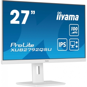 68,5cm/27 (2560x1440) iiyama Prolite XUB2792QSU-W6 16:9 WQHD IPS 100Hz 0,4ms HDMI DP USB Pivot White