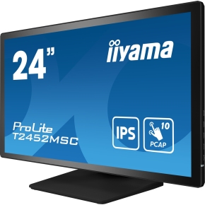 61cm/24 (1920x1080) iiyama ProLite T2452MSC-B1 16:9 FHD IPS Touch 14ms HDMI DP USB-C Speaker Black