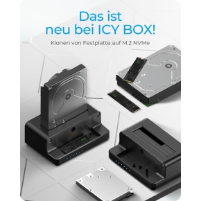 ICY BOX IB-2914MSCL-C31 Klon- und DockingStation für M.2 NVMe SSD und 3.5/2.5 SATA HDD/SSD