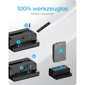 ICY BOX IB-2914MSCL-C31 Klon- und DockingStation für M.2 NVMe SSD und 3.5/2.5 SATA HDD/SSD