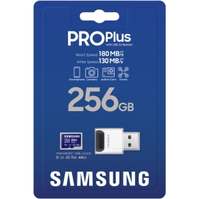 CARD 256GB Samsung PRO Plus microSDXC 180MB/s + USB-Kartenleser