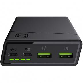 Powerbank Green Cell PowerPlay20 2xUSB Ultra Charge USB-C Power Delivery 20000mAh 18W Black