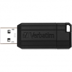 STICK 8GB USB 2.0 Verbatim StorenGo PinStripe Black